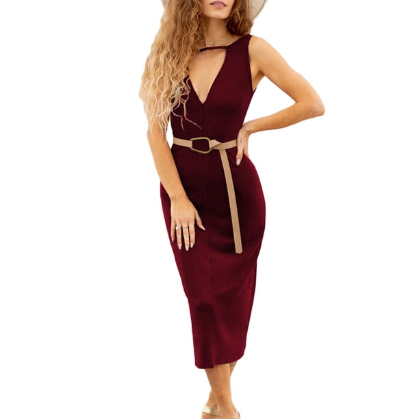 SAYOO Decoración hueca sin mangas, ropa de verano de color sólido SAYOO moda