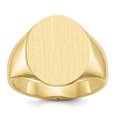 thumbnail image 1 of 14k Yellow Gold 16.0x14.0mm Mens Signet Ring Man   For Dad Mens  For Him, 1 of 9