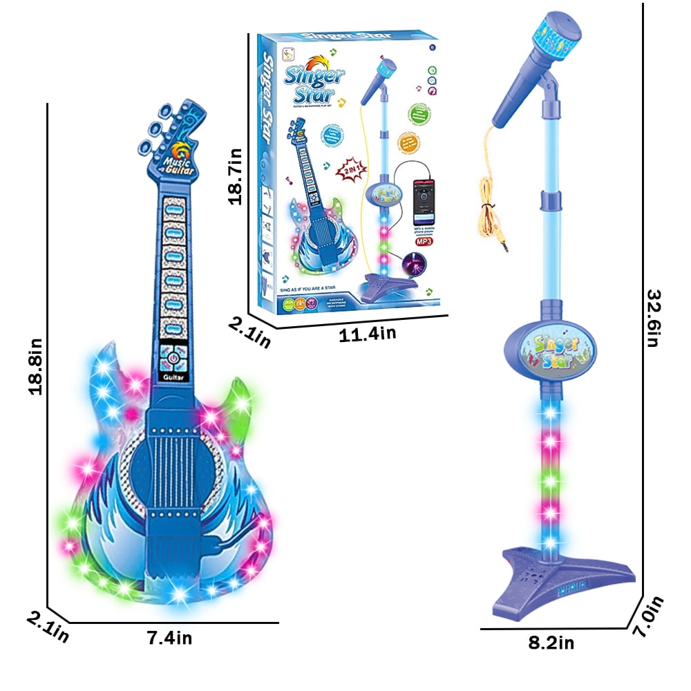 Style-Carry Musical Instrument Toy for Toddlers, Guitar Toys for Boy 4-8 Years, Pretend Play Microphone Toys,Gifts Toys for Boys 3-6 Years
