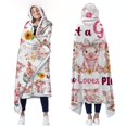 thumbnail image 1 of Manta con capucha Bestshop Pig Cozy, forro polar, 120 x 180 cm, 1 of 5