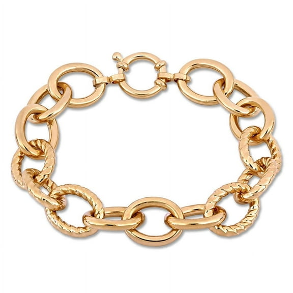 AMOUR Oval Link Bracelet In Yellow Plated Sterling Silver