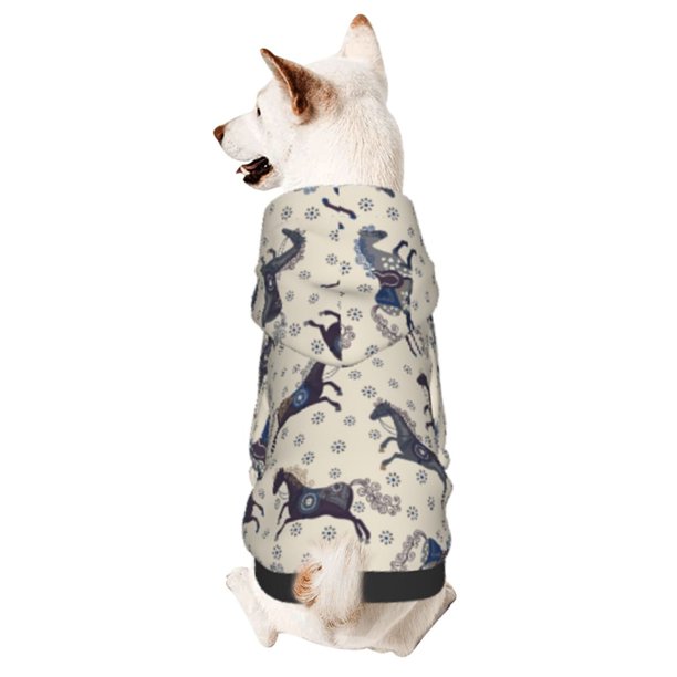 Fotbe Horse Sudadera con Estampado para Perros Pequeños – Suéter con Capucha para Mascotas, Tela Suave de Forro Polar con Bolsillo-Medium