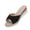 Black, variant on Women Bow Wedge Slides Sandals Open Toe Flock Upper Thick Sole One Strap Jute Wrapped Spring Summer Sweet Shoes,Beige