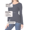 thumbnail image 3 of ClothingAve. Women's Comfy Long Sleeve Round Neck Undershirt Fitted Top | Layering, Work, All Season | Value-Pack Available Female T-Shirt, 3 of 7