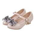thumbnail image 2 of Splozh Little Girls Dress Shoes Princess Big Little Girl High Heel Mary Jane Glitter Shoes in Wedding Party Shoes with Bowknot (Toddler/Little Kid/Big Kids),Pink 13, 2 of 6