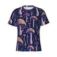 thumbnail image 4 of Vsdgher Floral Hippie Mushrooms Print Men's Dry Fit Mesh Athletic Shirts Moisture Wicking Tennis T-Shirt Tops, 4 of 9