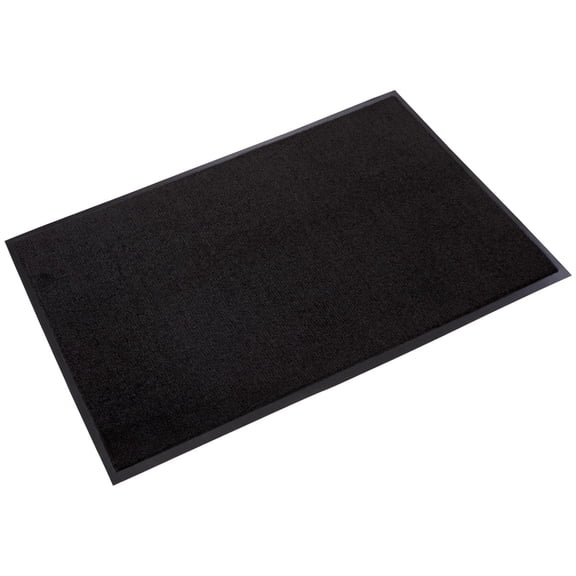 Rely-On Olefin Indoor Wiper Mat, Rectangular, Black Cut Pile Surface, 36" x 60"