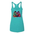 thumbnail image 2 of Cute and Colorful Pomeranian Dog Animal Lover Tri-Blend Racerback Tank Top, Tahiti Blue, X-Large, 2 of 3