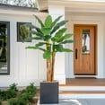 thumbnail image 4 of Yeshouse Faux Banana Leaf Tree in Modern Grey Pot, Tall Artificial Plant for Home, Poolside, Patio & Office, 4 of 8