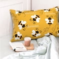 thumbnail image 4 of Goofa Cute Bee Butterfly Yelllow Print Plush Throw Pillow Case, Soft Velvet with Hidden Zipper, Decorative Cushion Cover for Sofa, Bed, Car, and Home Décor-20"x30", 4 of 6