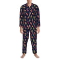 thumbnail image 3 of Disketp Colorful Birds for Pajamas Set Long Sleeve Sleepwear Mens Button Down Nightwear Pj Sets-XX-Large, 3 of 7
