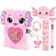 thumbnail image 1 of Agenda PrinBarbee Axolotl para niñas con candado y llaves de 6 a 8 años, 1 of 7