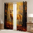 thumbnail image 2 of Manfei Safari Deer Black Out Curtains for Boys Girls,Autumn Fall Tree Leaves Curtains Pack of 2 (42x63 Each),Jungle Woodland Animal Bedroom Curtains,Lightweight Room Decor, 2 of 6