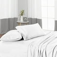 thumbnail image 4 of 100% Egyptian Cotton Bed Sheets Set with 12" Inch Deep Pocket - Soft & Cooling Sheets - 4 Piece Sheets & Pillowcases - 400 Thread Count Luxury Bedding - White Stripe, Twin-XL Size., 4 of 7