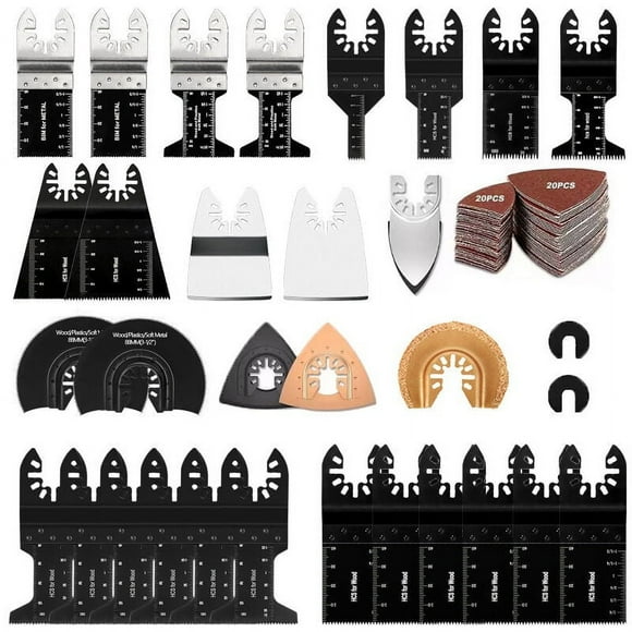 72Pcs Oscillating Tool Accessories, Professional Multi-Tool Blade Kits Wood/Metal/Plastic Cutting, Universal Oscillating Saw Blade for Fein Multimaster, Dremel, Bosch, Makita, Dewalt