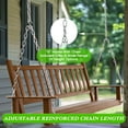 thumbnail image 3 of VEIKOUS 3 Seat Outdoor Wood Swing with Hanging Chains, Natural, 3 of 9