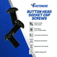 thumbnail image 3 of Fastenere Button Head Socket Cap Screws - 4-40 x 7/16" (100-Pcs) Alloy Steel, Fully Threaded, Fine Black Oxide Finish, Corrosion-Resistant, Machine Thread, Easy to Install w/ Allen Hex Drive, 3 of 7