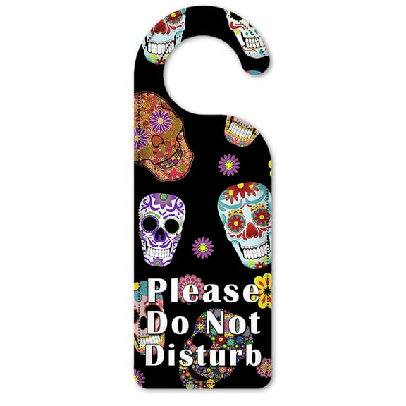 Do Not Disturb Door Knob Hanger Sign - Sugar Skull Toss