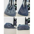 thumbnail image 3 of Denim Hobo Tote Bag for Women Large Casual Crossbody Jean Shoulder Purse Blue, 3 of 6