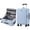 Blue, variant on Tempered PC Carry-On Luggage 20 Inch Side Open Deep Compartment Expandable Suitcase Black