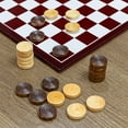 thumbnail image 2 of Attatoy Classic Stackable Wooden Checkers in Natural Wood Color (24 Pieces); with Drawstring Cloth Storage Bag, 1 1/8 Inch, 2 of 9