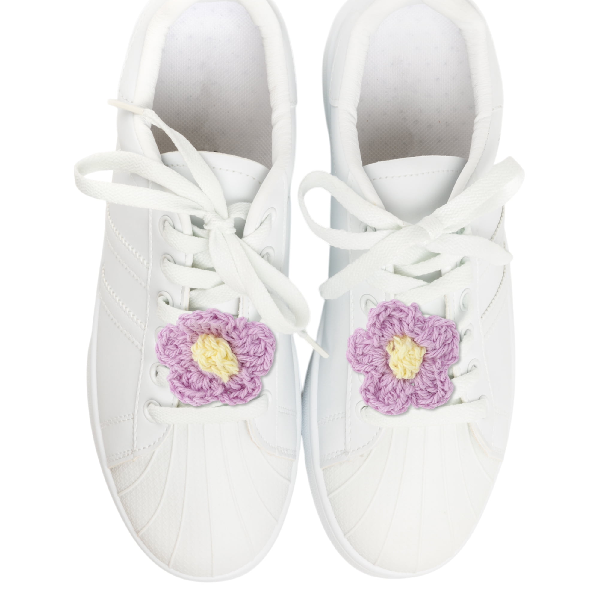 Unique Bargains Yarn Flower Shoelace Charms for Personalizing 1 Pair Purple
