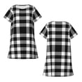 thumbnail image 5 of Lafuoo White And Black Plaid Pattern Women's Short-sleeved Nightdress, Knee-length Pullover Nightgown, Summer Home Wear-Small, 5 of 8