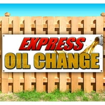 Express Oil Change 13 oz Vinyl Banner With Metal Grommets