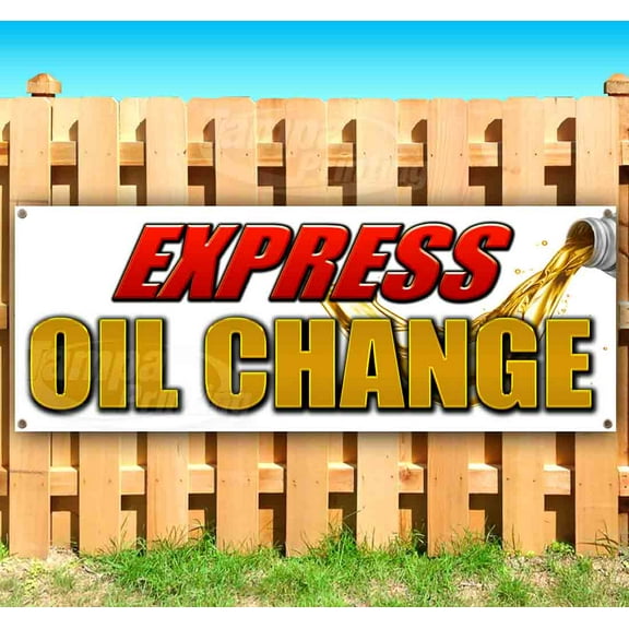 Express Oil Change 13 oz Vinyl Banner With Metal Grommets