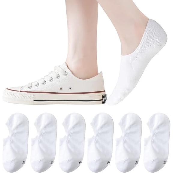 Eryueer Jormatt No Show Socks Women Cotton Low Cut Flat Boat Liner Socks Non Slip 12 Pairs 6 Pairs