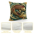 thumbnail image 4 of Orinice  Japanese Throw Pillow Cushion Cover, Grunge Style Oriental Water Koi Carp Fish Aquatic Theme Distressed Pattern, Decorative Rectangle Accent Pillow Case,  White, 4 of 5