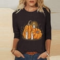 thumbnail image 2 of 3/4 Sleeve Halloween Shirt,2024 Halloween TShirts for Women Holiday Pumpkin Graphic Tees Shirts Trendy Dressy 3/4 Sleeve Tops Workout Fall Crewneck Tunic Blouse, 2 of 5