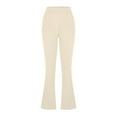 thumbnail image 4 of vigerkar Women's Stretch Yoga Pants -High Waist Bell Bottoms Trouser,Pull-On Office Slacks,with Pockets Beige, XL, 4 of 6