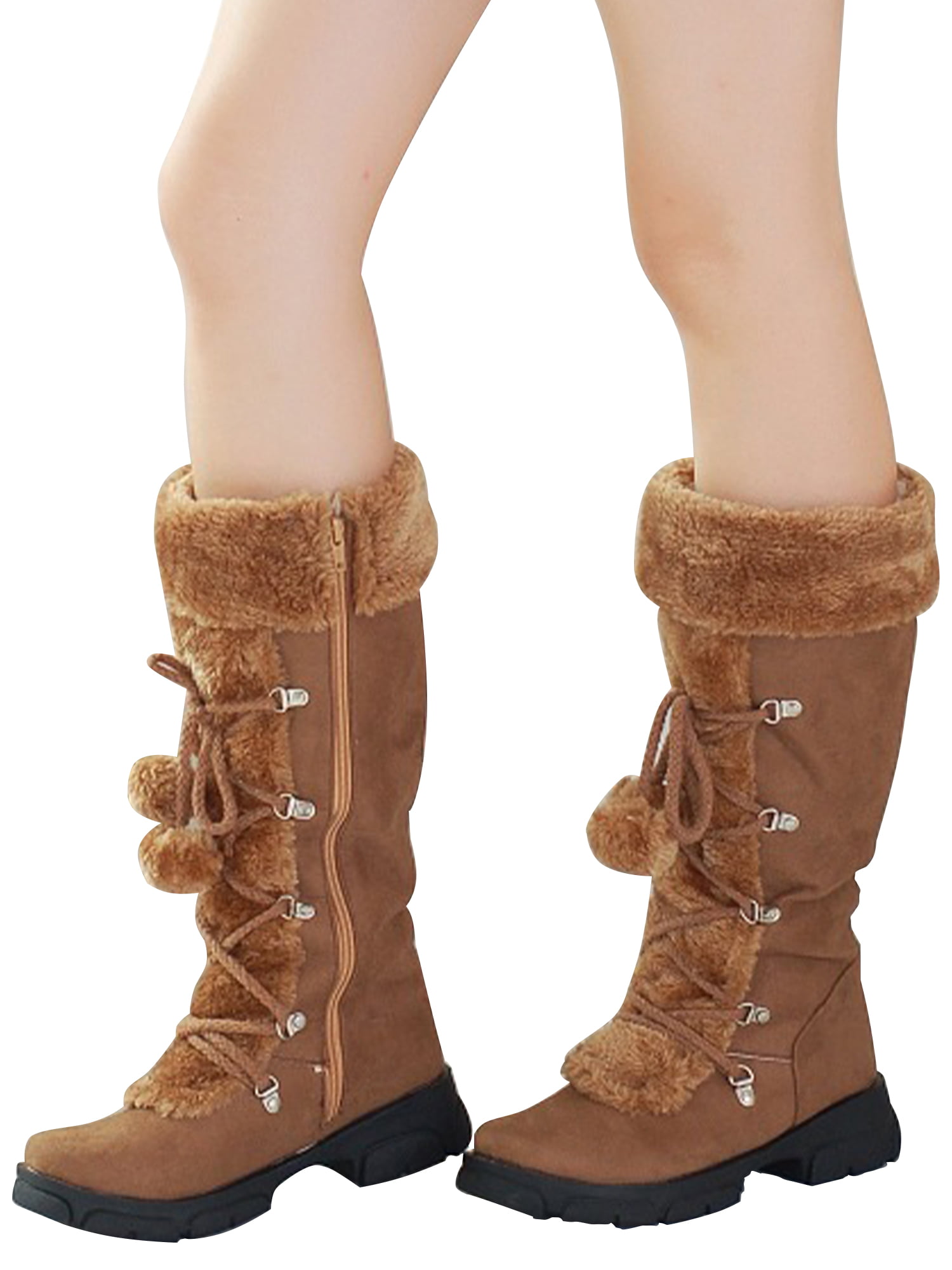 Women's Winter Snow Boots Over Knee High Boots Pull on Boots Warm Outdoor Shoes