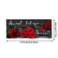 thumbnail image 2 of Curtains Valances Red Rose Inspirational Quote Polyester Window Valance, Romantic Floral Text Print Rod Pocket Valance Curtain for Home Kitchen Window Decor 45x137cm, 2 of 4