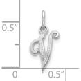 thumbnail image 3 of Solid 10KW White Gold Initial V Charm, 3 of 5