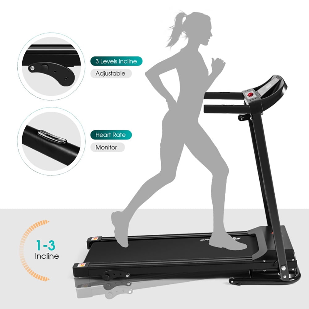 Spaco 1.0 HP Foldable Treadmill Electric Support Mobile Power, Home Fitness Equipment for Walking & Running , Cardio Exercise Machine, Preset and Adjustable Programs