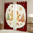 thumbnail image 2 of Homewish Xmas Tree Cookie Black Out Curtains,Merry Christmas Curtains Pack of 2 (42x63 Each),Kawaii Gingerbread Man Bedroom Curtains For Kids,Breathable Home Decor, 2 of 6