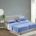 thumbnail image 4 of the Season Essentials Wrinkle Free Sheet Sets with Deep Pockets & Stain Resistant, 4 pc, 1800 Thread Count Bamboo Based, Blue, Queen, 4 of 11