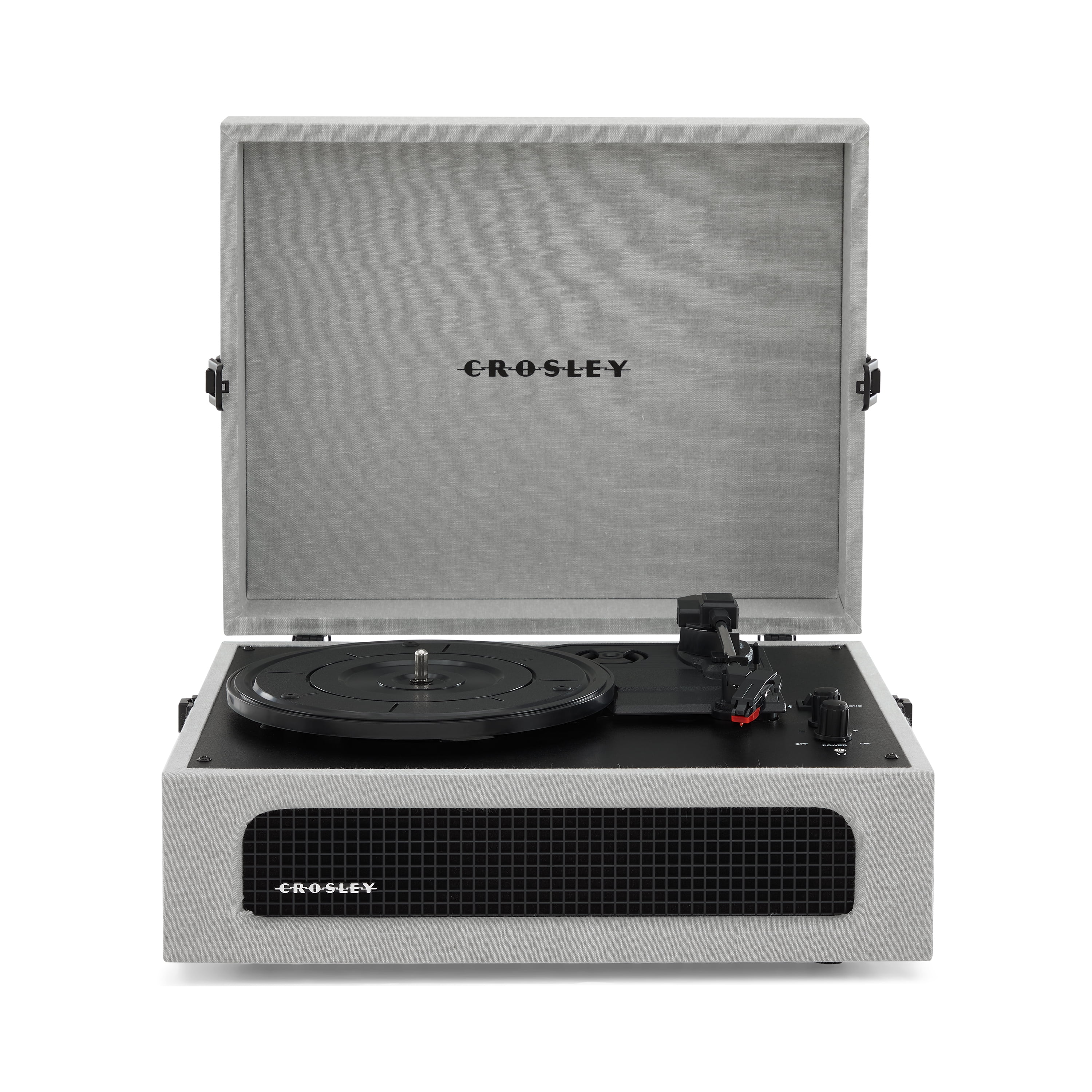 にあります Crosley CR8017ABK Voyager Vintage Portable Turntable with