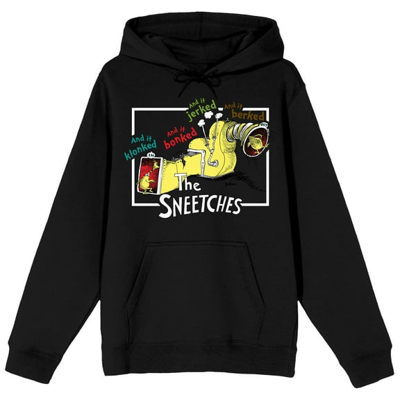 The Sneetches And Other Stories Sneetches Logo text White Frame on Black Adult Hoodie-Medium