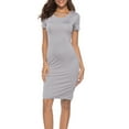 thumbnail image 2 of Ytndtr Womens Summer Casual Short Sleeve Bodycon Dress Basic Pencil Midi Club Dresses, 2 of 5