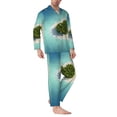 thumbnail image 2 of Sikiie Paradise Island Mens Pajama Set, Soft Warm Long Sleeve Sleepwear, Cozy Button-Down Pjs for Men-X-Large, 2 of 7