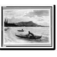 thumbnail image 2 of Historic Framed Print, [Two natives with outrigger canoes at shoreline, Honolulu, Hawaii], 17-7/8" x 21-7/8", 2 of 9