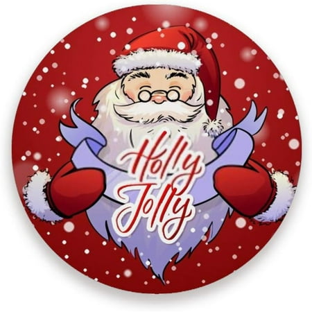 

BESTKITTY Coasters for Drinks Cork Ceramic Cup Mat Waterproof Place Mats Santa Claus Holly Jolly for Unique Present Housewarming Living Room Decor 2 PCS