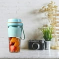 thumbnail image 3 of Licuadora portátil personal mini para batidos: vaso exprimidor de cocina de tamaño pequeño con USB Hoja doble azul, 3 of 9