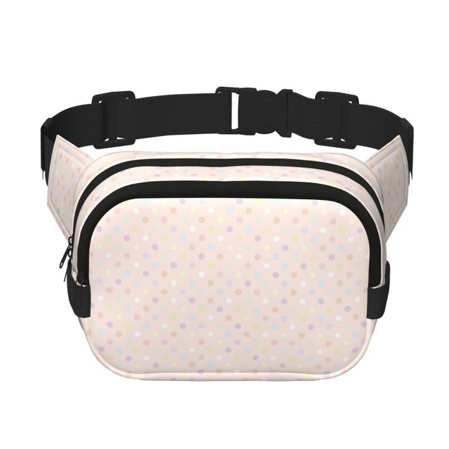Disketp Colorful Dots Riñonera de Doble Capa, Bolsa de Cintura Ajustable para Viajes, Correr y Senderismo, Riñonera Ligera para Hombre y Mujer