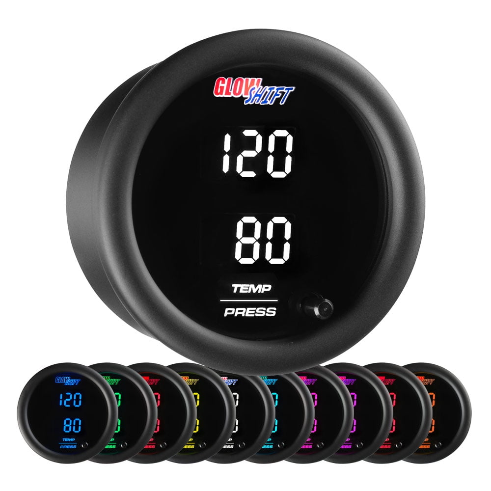 GlowShift 10 Color Digital Dual Temperature & Pressure Gauge Walmart