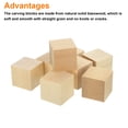 thumbnail image 3 of Uxcell 8Pcs Bloque de madera de tilo para tallar 1.6"x1.6"x1.6" Bloques de madera cuadrados para bricolaje, 3 of 7