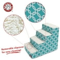 thumbnail image 2 of Majestic Pet Links Pet Stairs 4 Steps Teal Machine Washable Removable Cover 24" x 16" x 20", 2 of 5